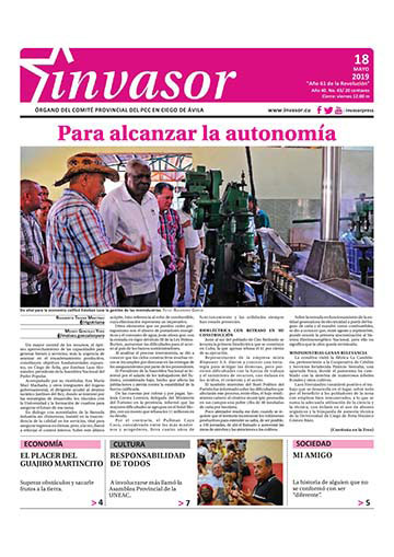Portada de la edición impresa del 18 de mayo de 2019