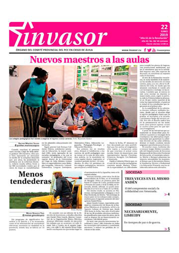 Portada de la edición impresa del 22 de junio de 2019