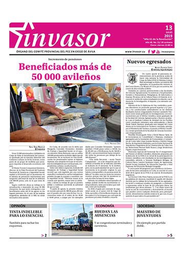 Portada de la edición impresa del 13 de julio de 2019