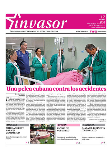 Portada de la edición impresa del 17 de agosto de 2019