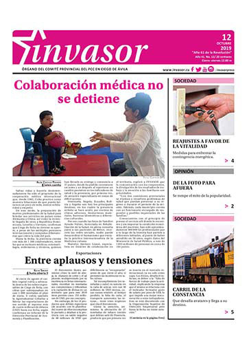 Portada de la edición impresa del 12 de octubre de 2019