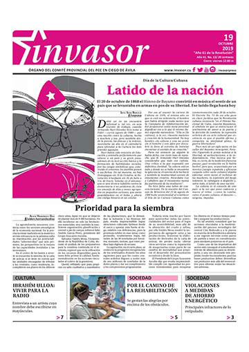Portada de la edición impresa del 19 de octubre de 2019