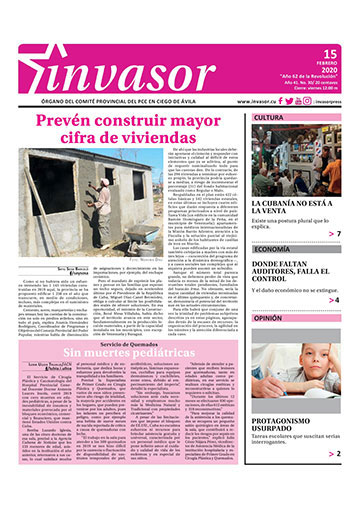 Portada de la edición impresa del 15 de febrero de 2020