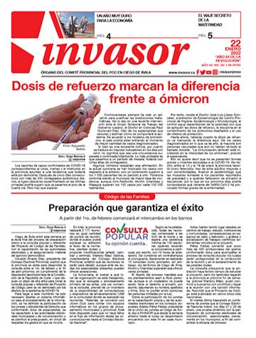 Portada de la edición impresa del 15 de enero de 2022