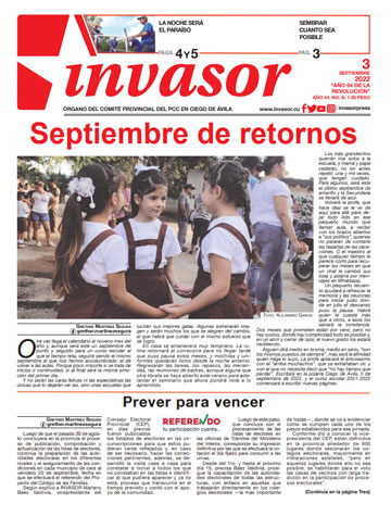 Edición impresa 3 de septiembre de 2022