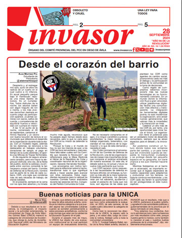 Edición impresa 28 de septiembre de 2024